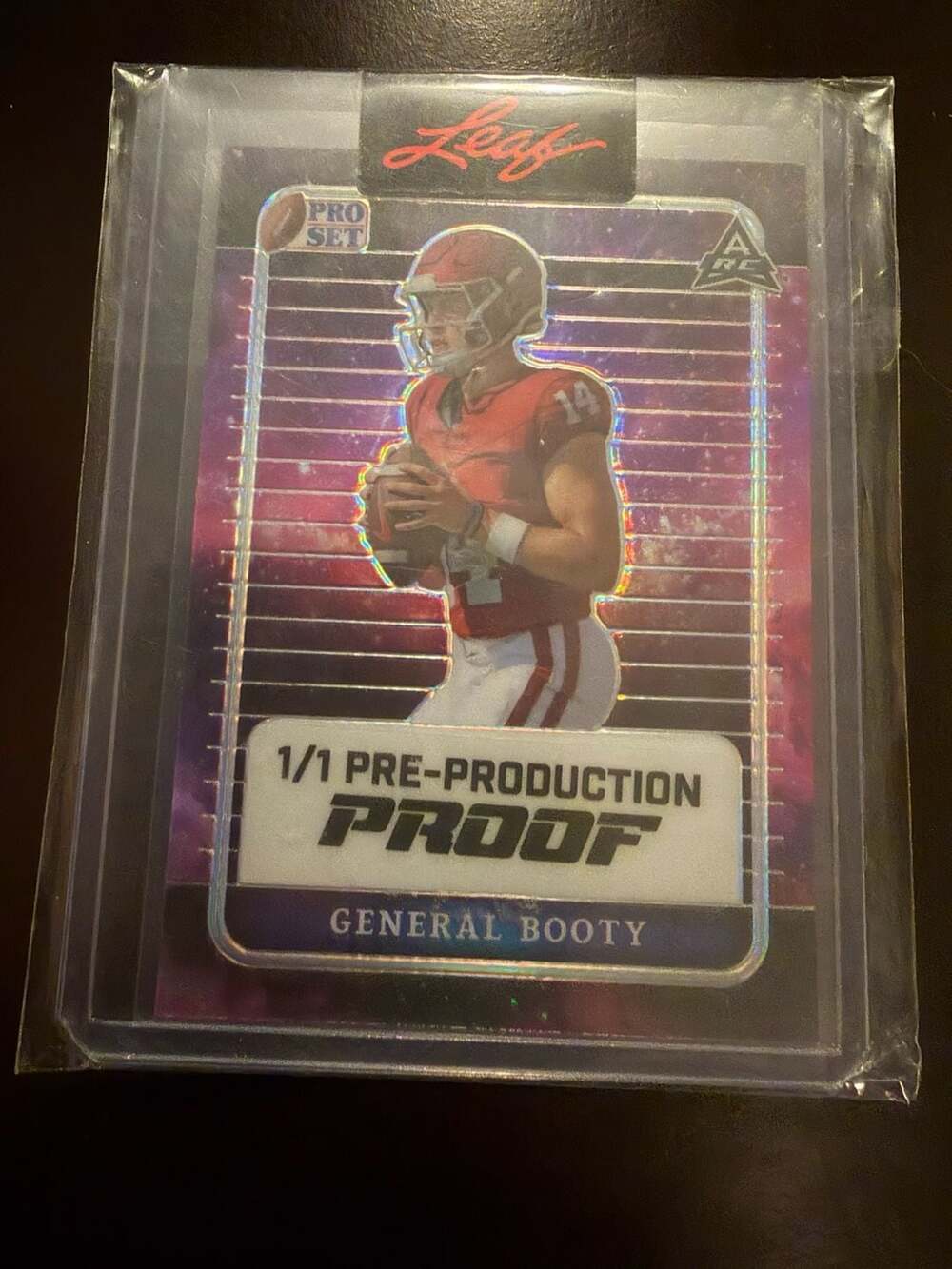 General Booty 2022 Leaf Pro Set 1/1 Pre-Production Proof Football Card